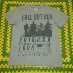 🎵 Fall Out Boy Tour Concert Shirt 2015 USA